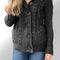 Charcoal Long Sleeve Button-up Hooded Cardigans