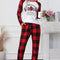 Fiery Red Plaid Merry Christmas Graphic Loungewear Set