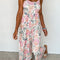 White Floral Spaghetti Straps Wide Leg Jumpsuit