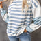 Stripe Drop Shoulder Striped Pullover Sweatshirt