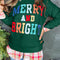 Blackish Green Merry And Bright Cable Knit Pullover Sweatshirt