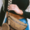 Camel Colorblock Strap Chain Shoulder Bag With Coin Purse