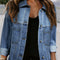 Light Blue Washed Oversize Pocketed Denim Jacket