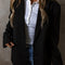 Black Lapel Flap Pocket Buttoned Blazer