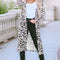 Leopard Pocketed Open Front Duster Cardigan