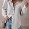 Stripe Roll-tab Sleeve Pocketed Long Shirt