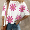 White Daisy Flower Printed Casual T Shirt