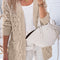 Jet Stream Cable Knit Eyelet Side Pockets Baggy Cardigan