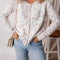 White Rhinestone Decor Multicolor Confetti Sweater Cardigan