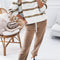 Light French Beige Drop Shoulder Pullover and Jogger Pants Set