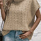 Light French Beige Cable Knit Turtleneck Batwing Sleeve Sweater