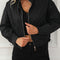 Black Solid Full Zipped Jacket