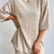 Apricot Plain Ribbed Loose Fit Two Piece Lounge Set