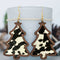 Black Cow Spots Christmas Tree Dangle Earrings