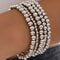 Silvery 5pcs/set Beaded Bracelet Set