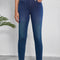 Ashleigh Blue Multiple Pockets Straight Leg Washed Stretchy Knit Casual Jeans