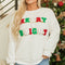 White Christmas MERRY & Bright Chenille Graphic Sherpa Sweatshirt