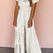 White Boho Floral Smocked Wide Leg Short Puff Sleeve Jumpsuit