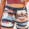 White Aztec Print Drawstring Waist Casual Shorts