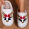 White Christmas Cartoon Pattern Plush Slippers