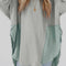 Grey Crinkle Splicing Raw Hem High Low Oversized Blouse