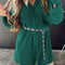 Sea Green Ribbed Long Sleeve Button Front Romper