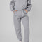 Gray Solid Exposed Seams Hoodie and Joggers Activewear Set