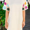 White Floral Crochet Splicing Sleeve T Shirt Dress