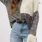 Black Neutral Colorblock Tie Back Sweater