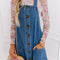 Dusk Blue Wide Strap Button Front Pocketed Denim Mini Dress