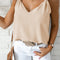 Apricot V Neck Knotted Shoulder Vest