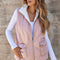 Pink Fleece Lined Quilted Vest Coats