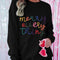 Black Merry Every Thing Tinsel Slogan Sweatshirt