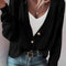 Black Open Knit Drop Shoulder Sweater Cardigan