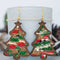 Red Shade Of Leopard Plaid Christmas Tree Earrings