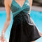 Turquoise Dot Print Halterneck Tankini Set