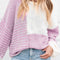 Bonbon Neutral Colorblock Tie Back Sweater