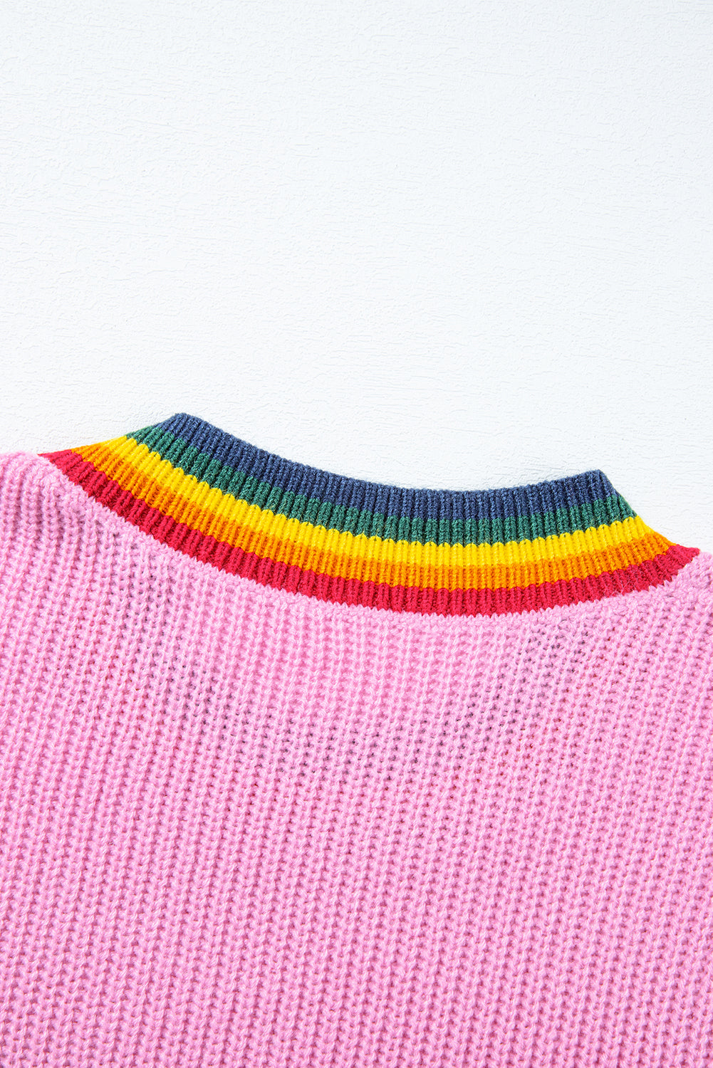 Bonbon Merry & Bright Colorful Stripes Trim Sweater