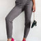 Medium Grey Exposed Seam High Waist Pocketed Joggers