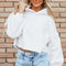 White Sherpa Fleece Drop Shoulder Hoodie