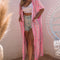 Pink Bohemian Tie Dye Oversize Long Kimono