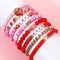 Pink Valentines LOVE XOXO Heart Shape Beaded Bracelet Set