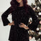 Black Sequin Long Sleeve Knot Cutout Back Mini Dress