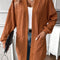 Chestnut Textured Knit Side Pockets Open Front Cardigan