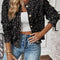 Black Rhinestone Decor Multicolor Confetti Sweater Cardigan