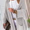 Gray Oversized Fold Over Sleeve Open Front Cardigan