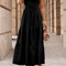 Black Crossover Backless Bodice Tiered Maxi Dress