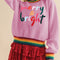 Bonbon Merry & Bright Colorful Stripes Trim Sweater