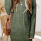 Mist Green Cable Knit Drop Shoulder Loose Fit Sweater Dress