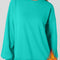 Sea Green Solid Fleece Lined Drop Shoulder High Low Sweatshirt